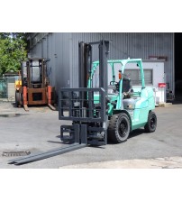 Xe nâng dầu 3.5 tấn Mitsubishi FDE35NT, chiều cao nâng 4 mét, gật gù, dịch càng, xe nâng Nhật bãi, sản xuất năm 2016